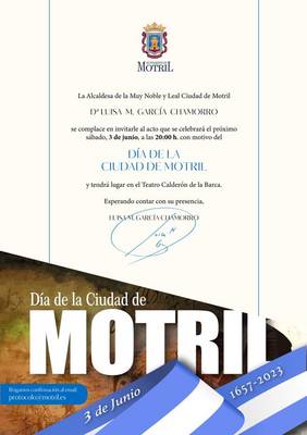 Motril celebra el día 3 de junio el 366 aniversario de la concesión del título de Ciudad por parte de Felipe IV 