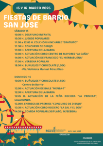 Fiestas en el Barrio de San José los días 15 y 16 de Marzo