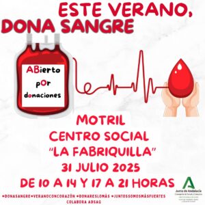 DONACIÓN DE SANGRE EL 31 DE JULIO
