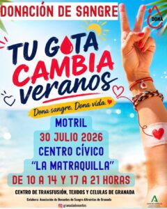 Donación de Sangre en el Centro Cívico de Motril el 30 de Julio